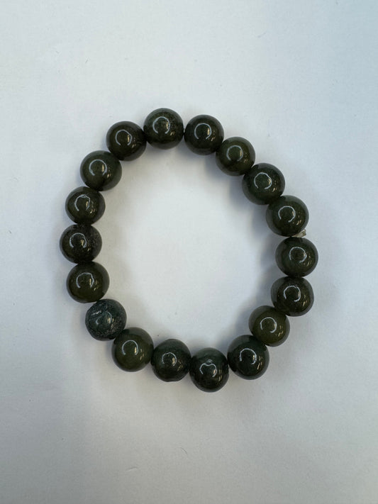 Forest Shadow Jadeite Bead Bracelet