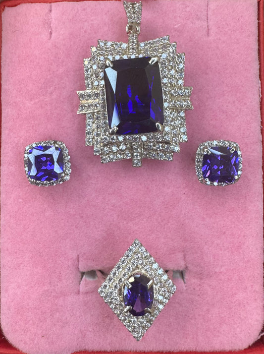 Tanzanite Dreams – 4-Piece Sterling Silver Jewelry Set