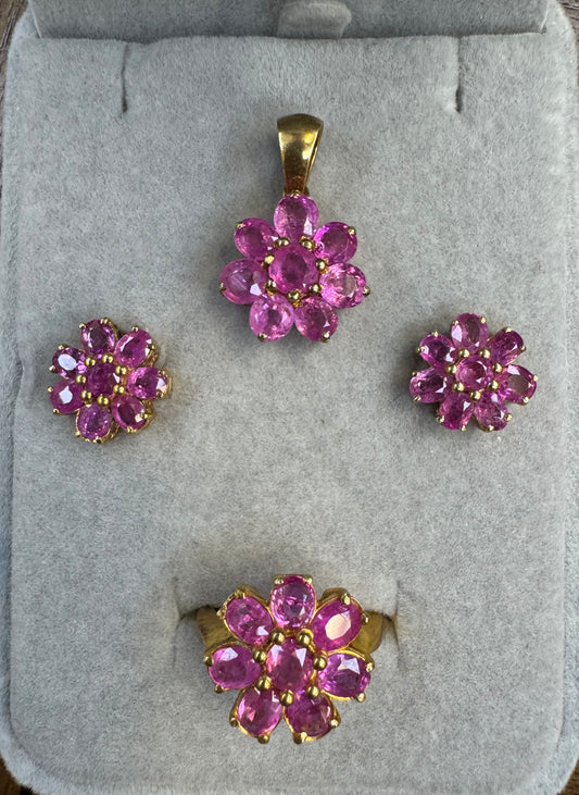 Internal Rose – 4-Piece Sterling Silver 18K Gold Plated Jewelry Set Gold Plated